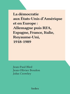 cover image of La démocratie aux États-Unis d'Amérique et en Europe
